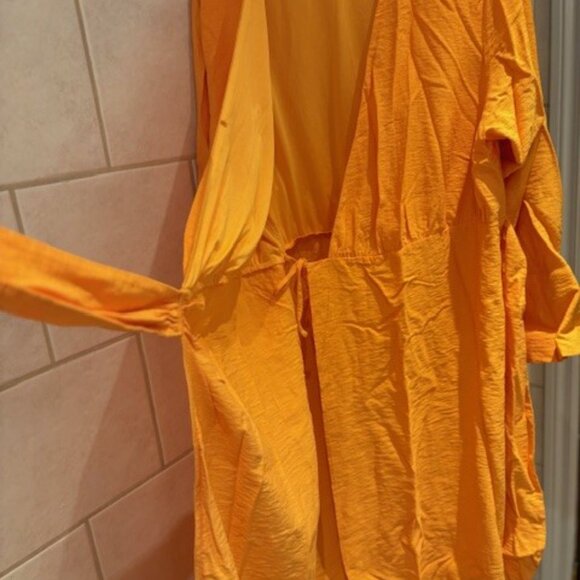 Orange H&M Wrap Dress Size large - Picture 4 of 7